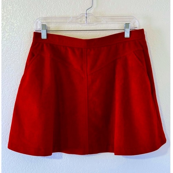 Vintage 70's Country Suburban Burnt Orange Suede Flare Skirt - Picture 1 of 7
